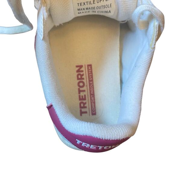 Tretorn Blucher Canvas Eco Ortholite sneaker, white/magenta, $80, Retro Look 8M - Picture 5 of 14